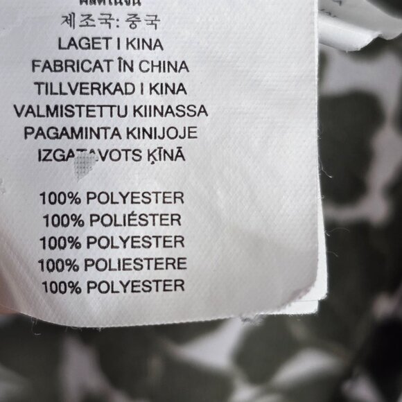 Womens Michael Kors Green & White Blouse Full Zip Polyester Button Up Size 2X - Picture 4 of 9